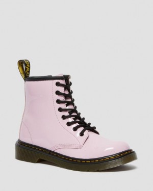 Dr Martens Junior 1460 Kiiltonahka Nahkaiset Pitsi Up Lasten Saappaat Pinkki | Suomi_Dr15779