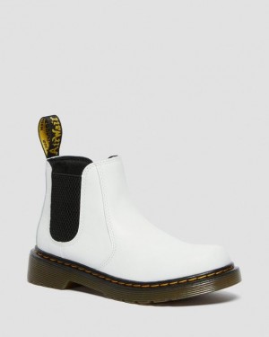 Dr Martens Junior 2976 Nahkaiset Chelsea Lasten Saappaat Valkoinen | Suomi_Dr85789