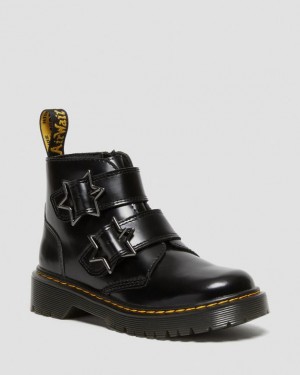 Dr Martens Junior Devon Bex Nahkaiset Ankle Lasten Saappaat Mustat | Suomi_Dr54123