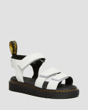 Dr Martens Junior Klaire Nahkaiset Strap Lasten Sandaalit Valkoinen | Suomi_Dr89178