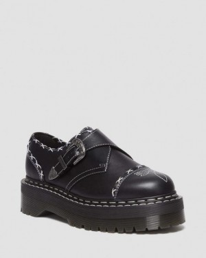 Dr Martens Monk Gothic Americana Nahkaiset Platform Naisten Kengät Mustat | Suomi_Dr83085