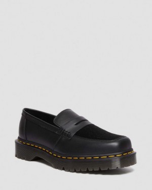 Dr Martens Penton Bex Square Varvas Hair-On & Nahkaiset Loafers Naisten Kengät Mustat | Suomi_Dr17296