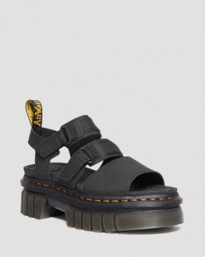 Dr Martens Ricki Nahkaiset 3-Strap Platform Naisten Sandaalit Mustat | Suomi_Dr85271