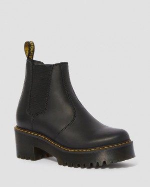 Dr Martens Rometty Wyoming Nahkaiset Platform Chelsea Naisten Saappaat Mustat | Suomi_Dr78137