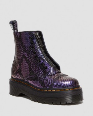 Dr Martens Sinclair Snake Print Emboss Nahkaiset Platform Naisten Saappaat Mustat Monivärinen | Suomi_Dr63961