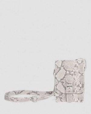 Dr Martens Snake Print Nahkaiset Vertical Crossbody Accessories Laukut Ruskea Mustat | Suomi_Dr95386