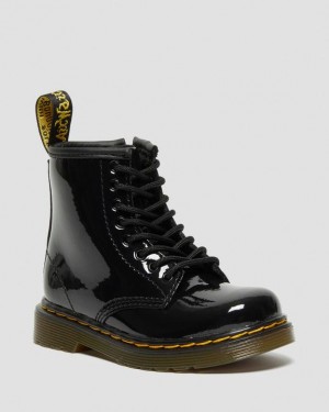 Dr Martens Toddler 1460 Kiiltonahka Nahkaiset Pitsi Up Lasten Saappaat Mustat | Suomi_Dr96102