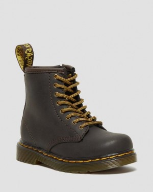 Dr Martens Toddler 1460 Wildhorse Nahkaiset Pitsi Up Lasten Saappaat Tummanruskea | Suomi_Dr26568