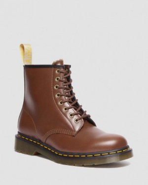 Dr Martens Vegaaniset 1460 Faux Fur Vuoratut Pitsi Up Naisten Saappaat Ruskea | Suomi_Dr64434