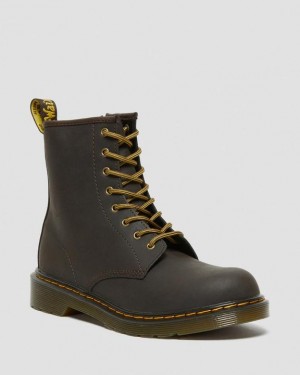 Dr Martens Youth 1460 Wildhorse Nahkaiset Pitsi Up Lasten Saappaat Tummanruskea | Suomi_Dr77345