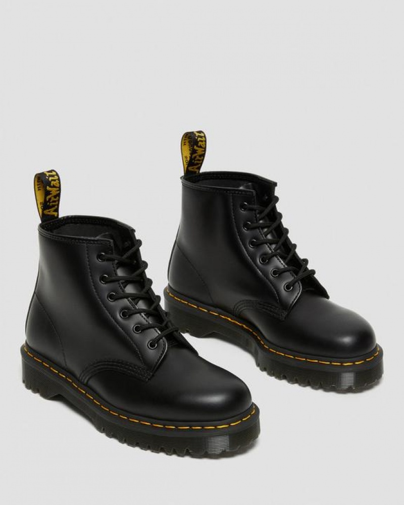 Dr Martens 101 Bex Smooth Nahkaiset Ankle Naisten Platform Kengät Mustat | Suomi_Dr77856