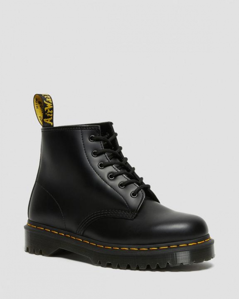 Dr Martens 101 Bex Smooth Nahkaiset Ankle Naisten Platform Kengät Mustat | Suomi_Dr77856