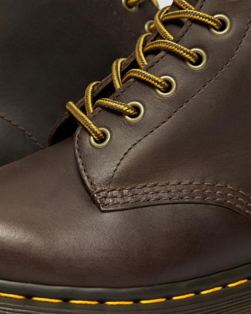 Dr Martens 1460 Bex Crazy Horse Nahkaiset Pitsi Up Naisten Platform Kengät Tummanruskea | Suomi_Dr81640