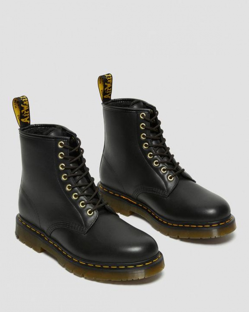 Dr Martens 1460 DM's Wintergrip Nahkaiset Pitsi Up Naisten Saappaat Mustat | Suomi_Dr60091