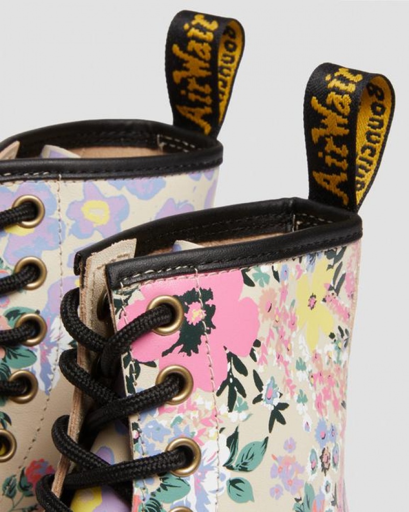 Dr Martens 1460 Floral Mash Up Nahkaiset Pitsi Up Naisten Saappaat Beige | Suomi_Dr29762