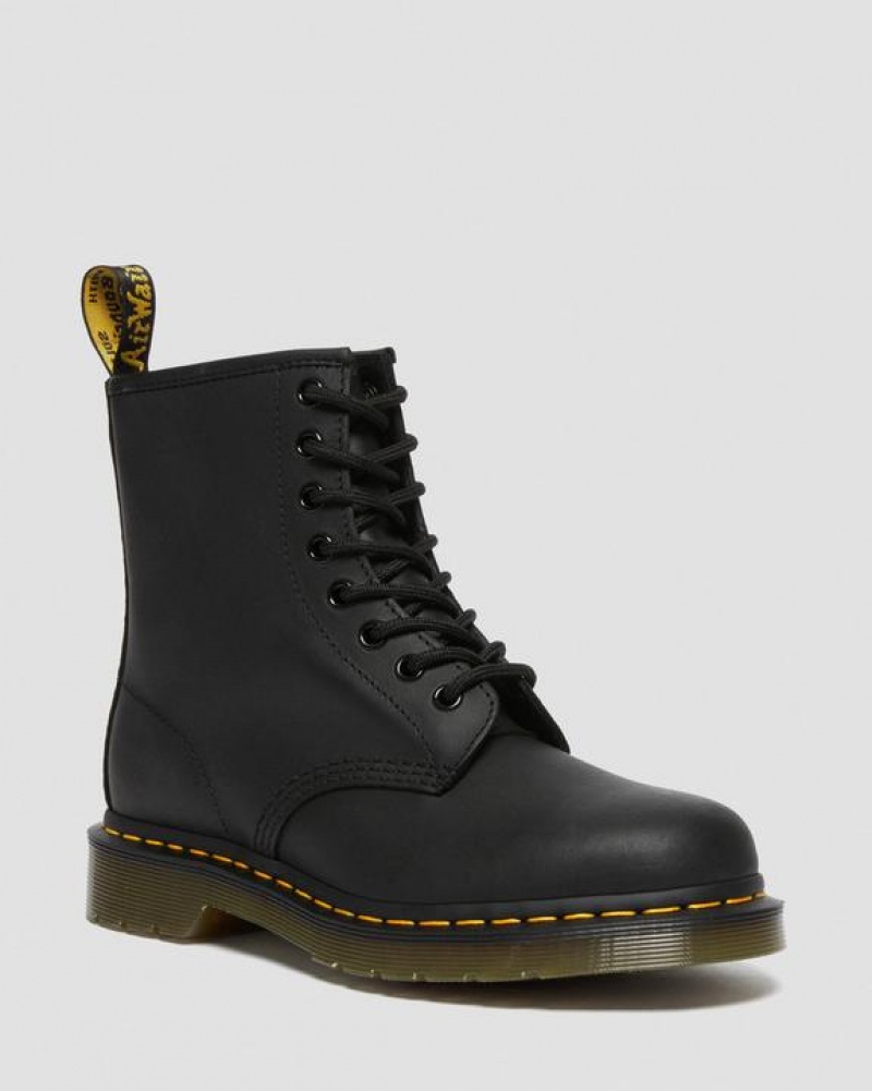 Dr Martens 1460 Greasy Nahkaiset Pitsi Up Naisten Saappaat Mustat | Suomi_Dr99370