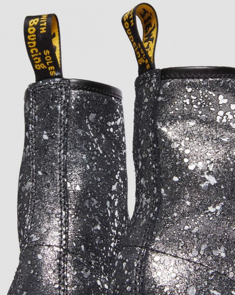 Dr Martens 1460 Metallic Splatter Mokka Pitsi Up Naisten Saappaat Mustat | Suomi_Dr21774