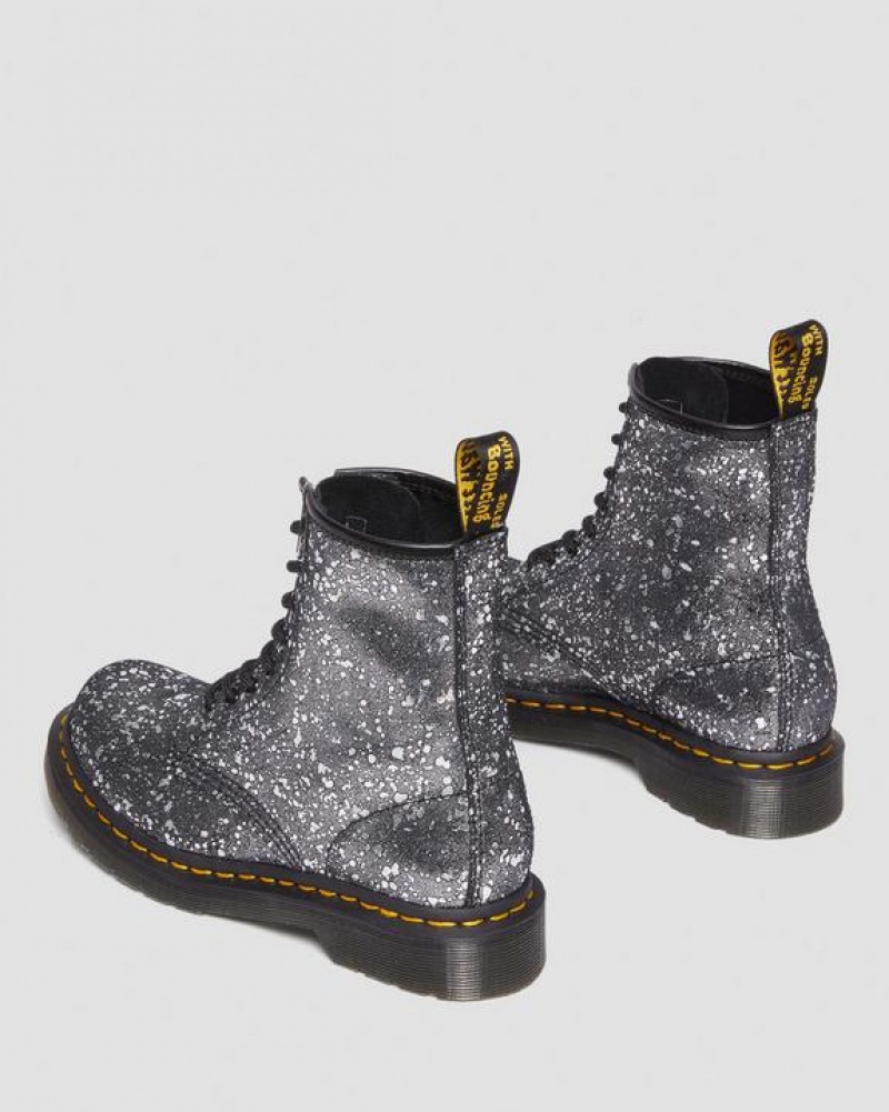 Dr Martens 1460 Metallic Splatter Mokka Pitsi Up Naisten Saappaat Mustat | Suomi_Dr21774