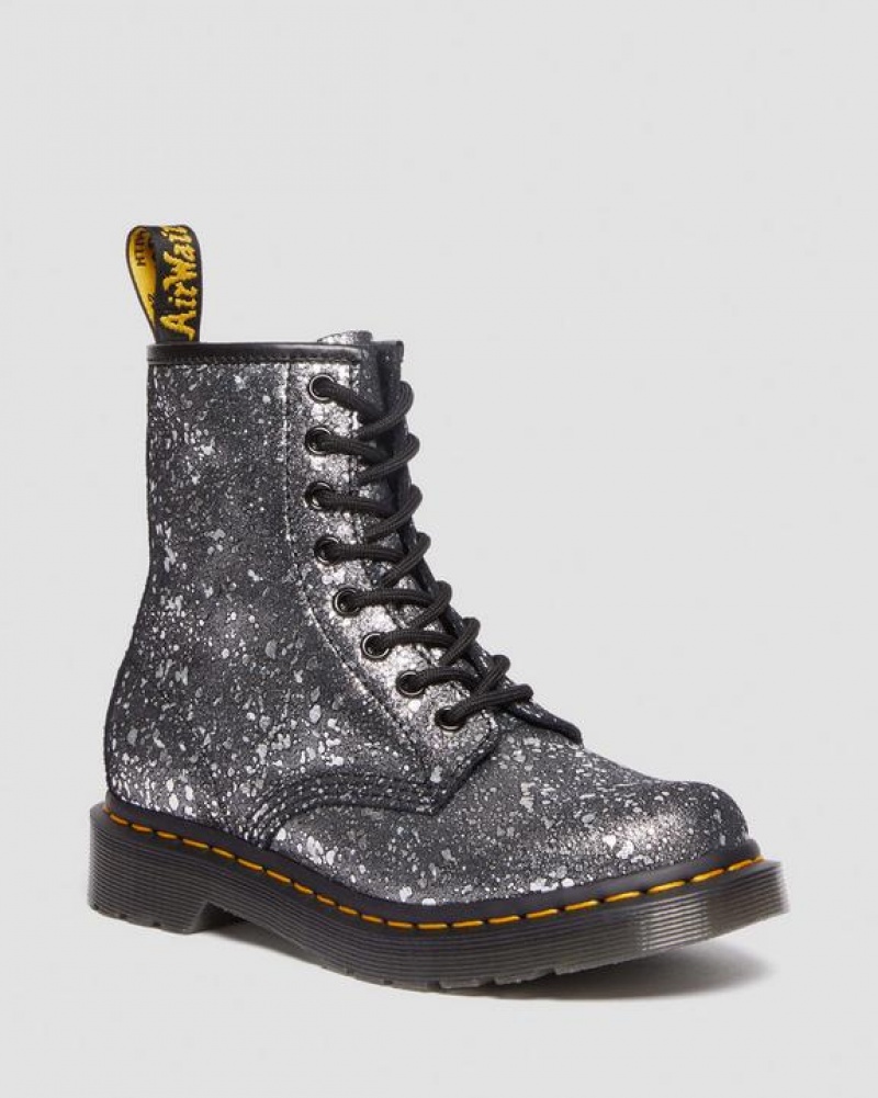 Dr Martens 1460 Metallic Splatter Mokka Pitsi Up Naisten Saappaat Mustat | Suomi_Dr21774