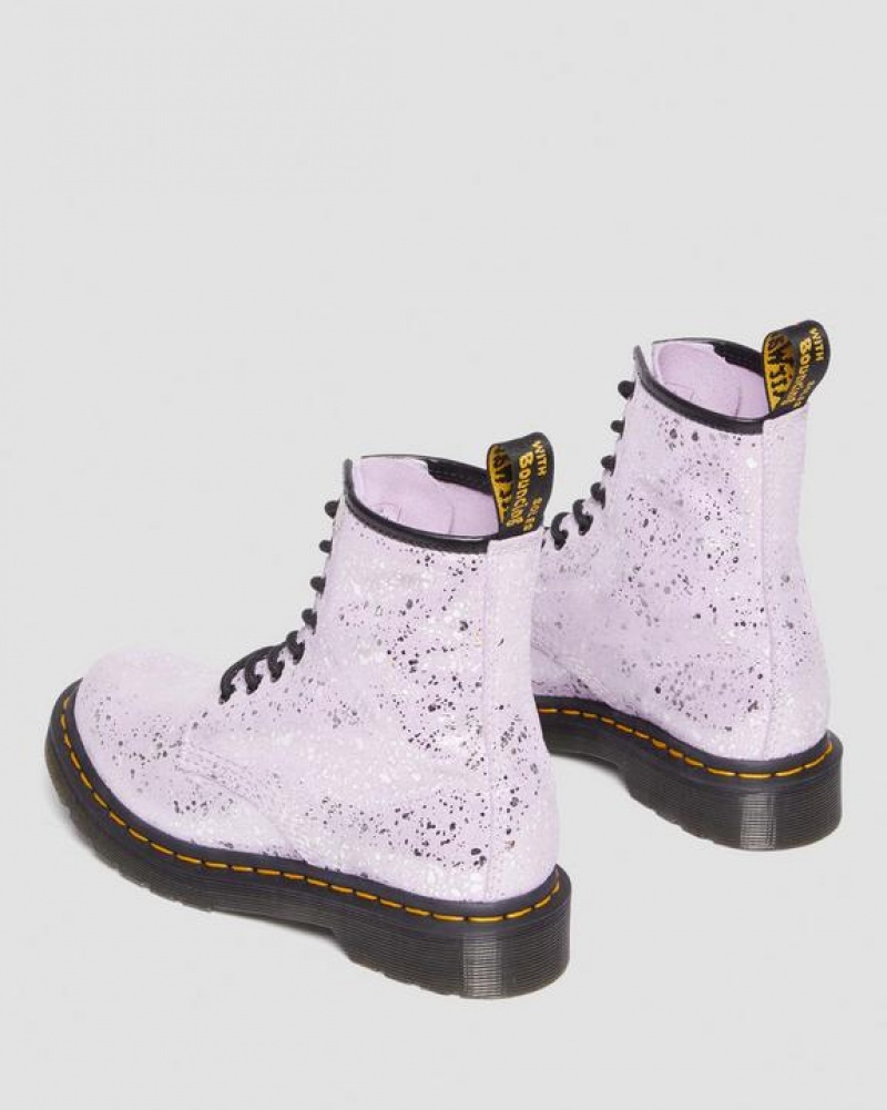 Dr Martens 1460 Metallic Splatter Mokka Pitsi Up Naisten Saappaat Violetit | Suomi_Dr61860