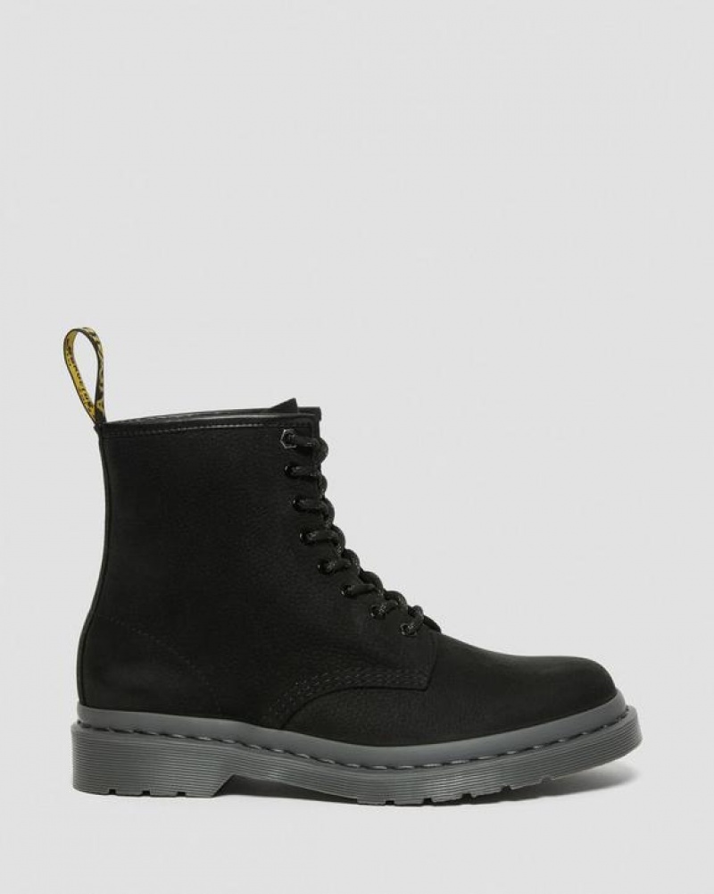 Dr Martens 1460 Mono Milled Nubukki Nahkaiset Pitsi Up Miesten Saappaat Mustat | Suomi_Dr39062