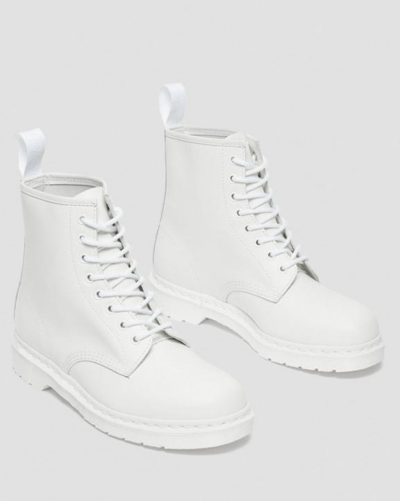 Dr Martens 1460 Mono Smooth Nahkaiset Pitsi Up Miesten Saappaat Valkoinen | Suomi_Dr96564