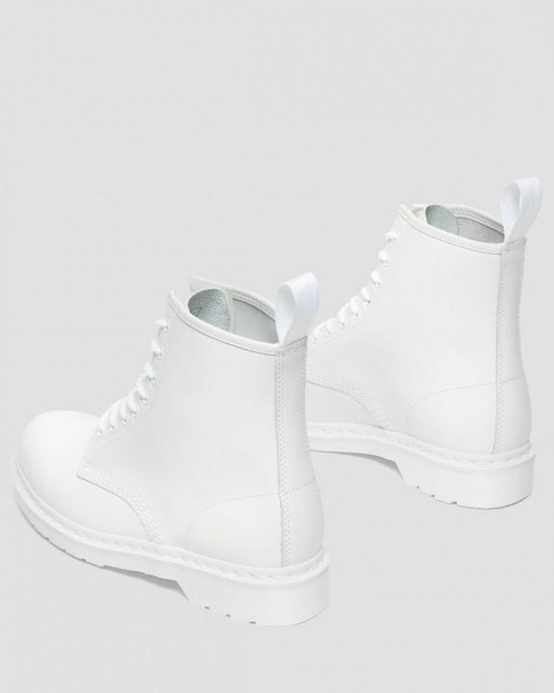 Dr Martens 1460 Mono Smooth Nahkaiset Pitsi Up Miesten Saappaat Valkoinen | Suomi_Dr96564