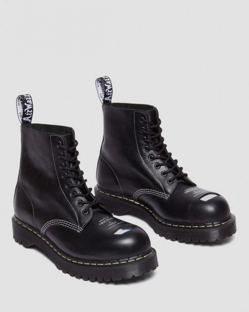 Dr Martens 1460 Pascal Bex Exposed Steel Varvas Pitsi Up Naisten Saappaat Mustat | Suomi_Dr29571