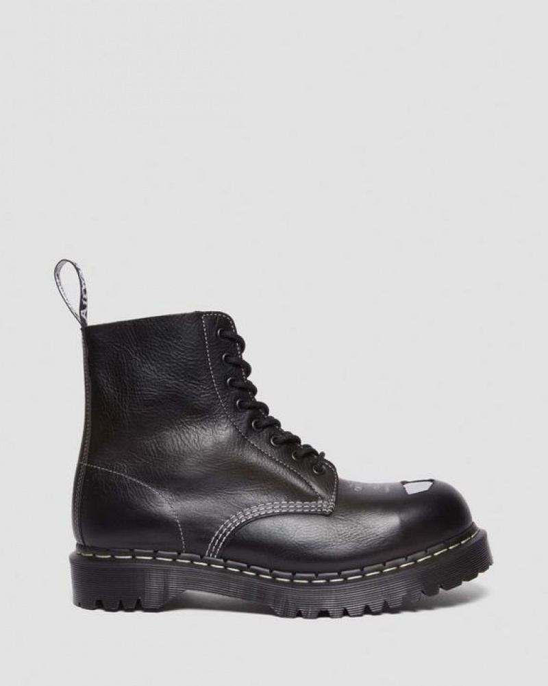 Dr Martens 1460 Pascal Bex Exposed Steel Varvas Pitsi Up Naisten Saappaat Mustat | Suomi_Dr29571