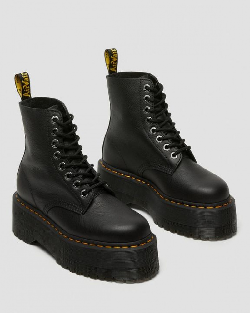 Dr Martens 1460 Pascal Max Nahkaiset Platform Naisten Saappaat Mustat | Suomi_Dr23722