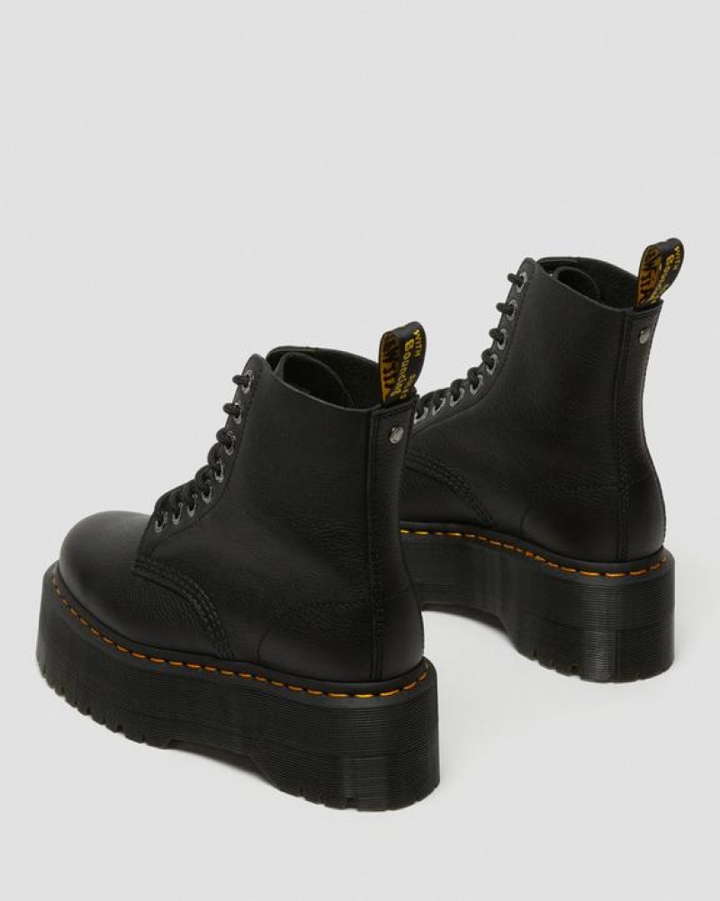 Dr Martens 1460 Pascal Max Nahkaiset Platform Naisten Saappaat Mustat | Suomi_Dr23722