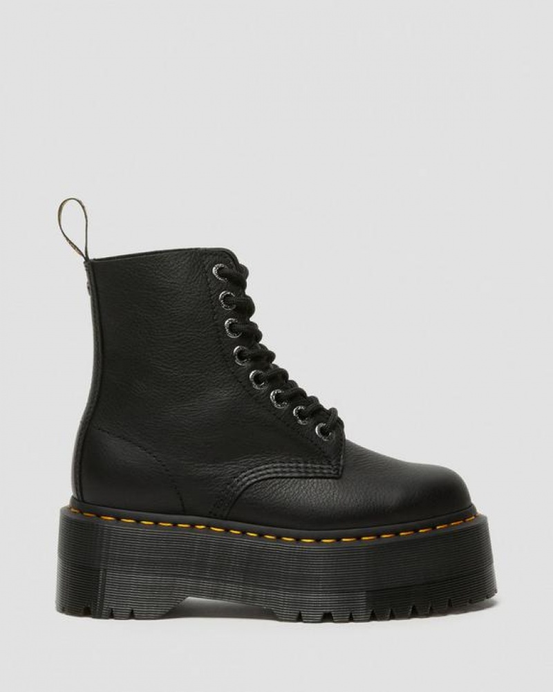 Dr Martens 1460 Pascal Max Nahkaiset Platform Naisten Saappaat Mustat | Suomi_Dr23722