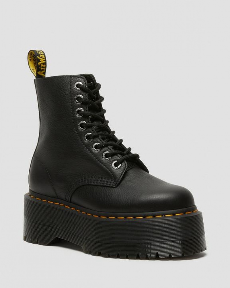 Dr Martens 1460 Pascal Max Nahkaiset Platform Naisten Saappaat Mustat | Suomi_Dr23722