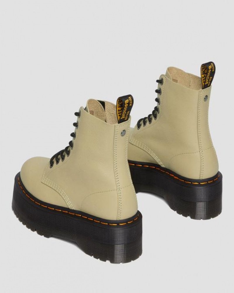 Dr Martens 1460 Pascal Max Nahkaiset Platform Naisten Saappaat Oliivinvihreä | Suomi_Dr62830