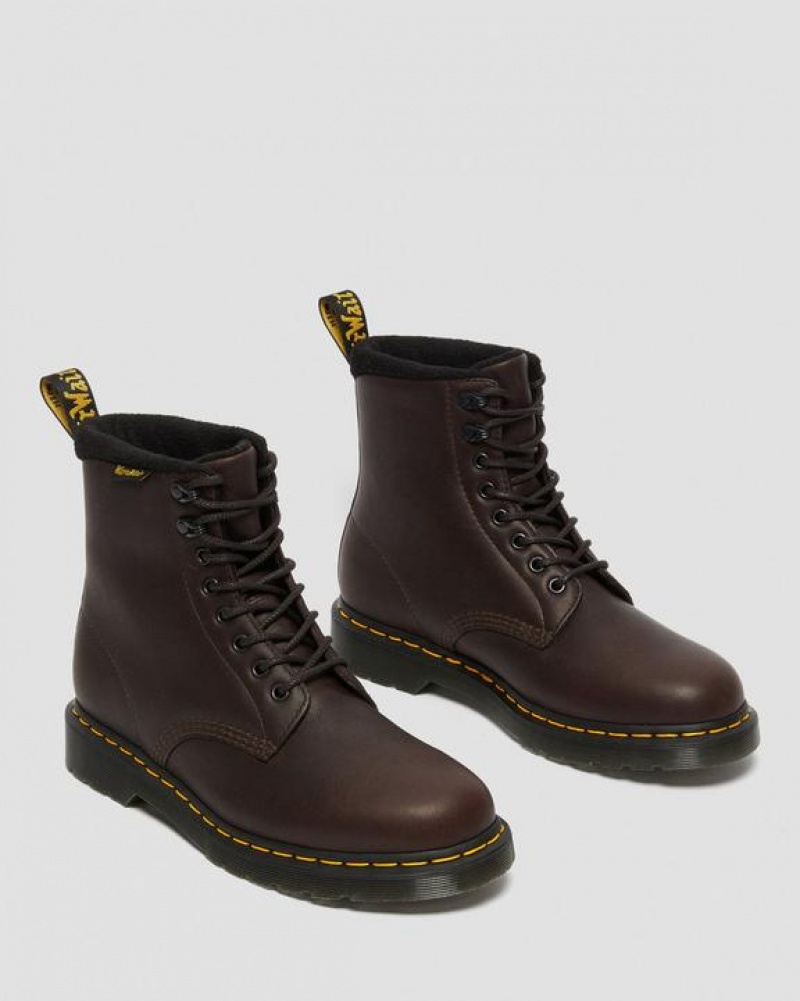 Dr Martens 1460 Pascal Warmwair Nahkaiset Pitsi Up Naisten Saappaat Tummanruskea | Suomi_Dr59661