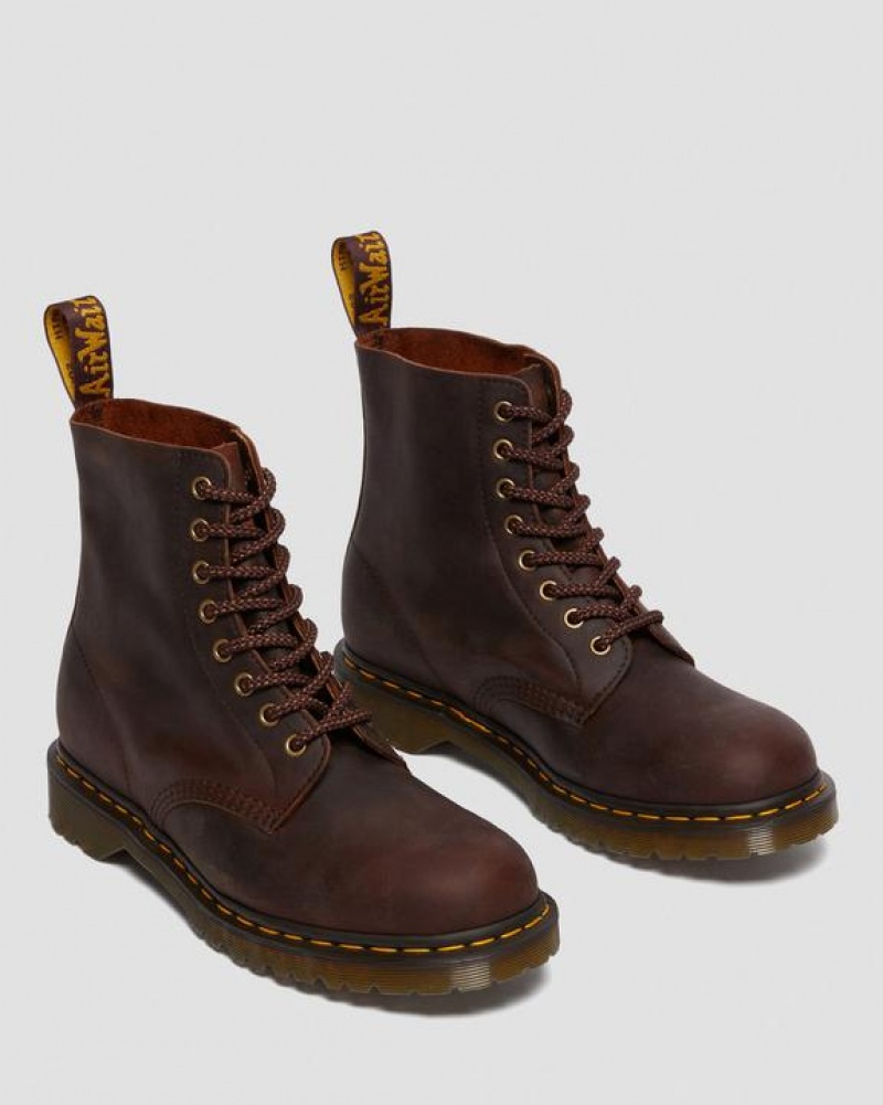 Dr Martens 1460 Pascal Waxed Full Grain Nahkaiset Pitsi Up Naisten Saappaat Ruskea | Suomi_Dr51614