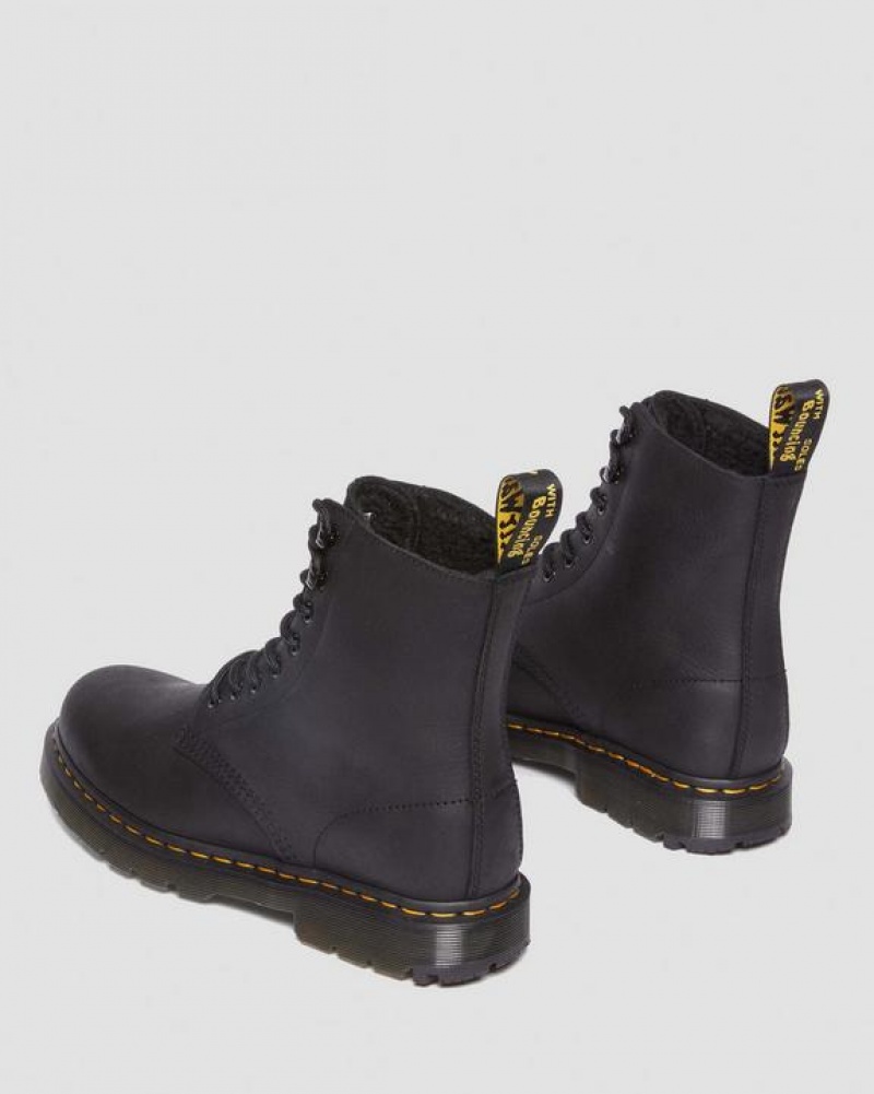 Dr Martens 1460 Pascal Wintergrip Outlaw Nahkaiset Pitsi Up Naisten Saappaat Mustat | Suomi_Dr37619