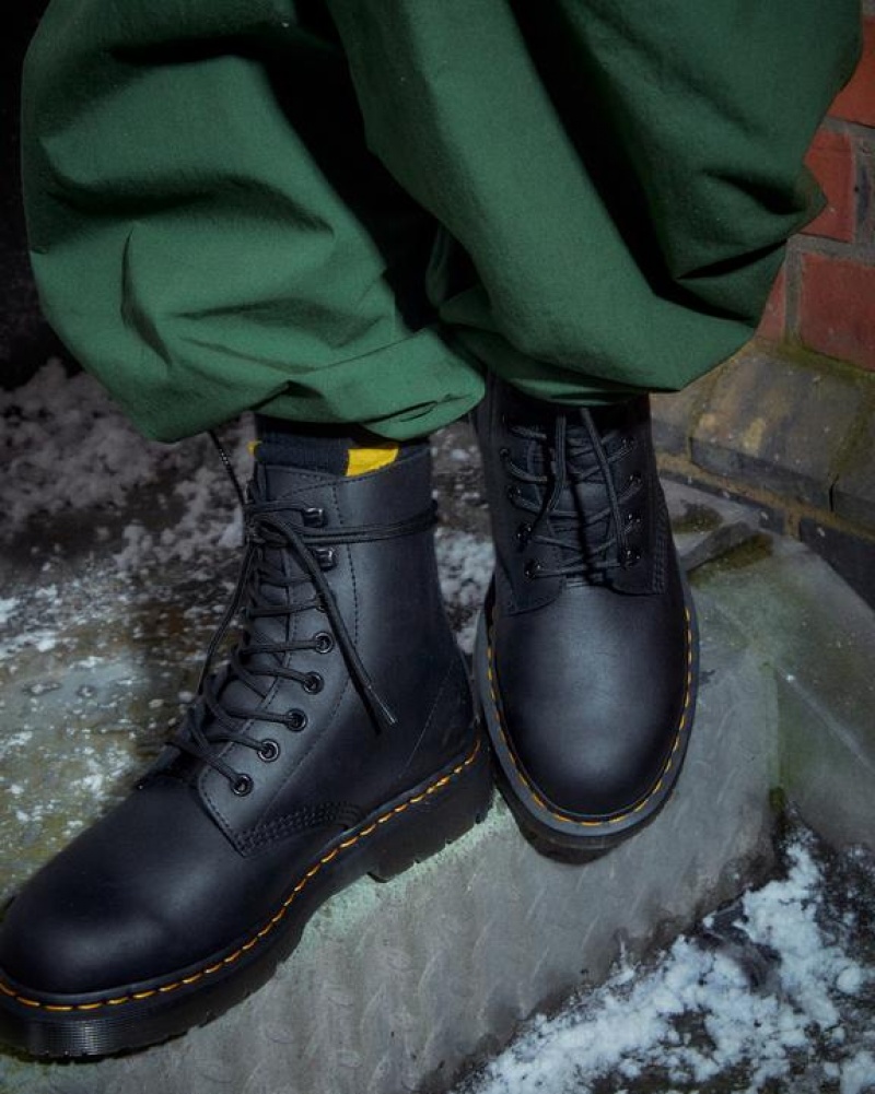 Dr Martens 1460 Pascal Wintergrip Outlaw Nahkaiset Pitsi Up Miesten Saappaat Mustat | Suomi_Dr70968