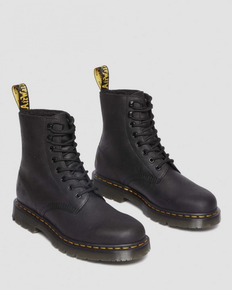 Dr Martens 1460 Pascal Wintergrip Outlaw Nahkaiset Pitsi Up Miesten Saappaat Mustat | Suomi_Dr70968