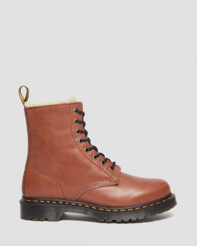 Dr Martens 1460 Serena Women's Faux Fur-Vuoratut Nahkaiset Naisten Saappaat Ruskea | Suomi_Dr78750