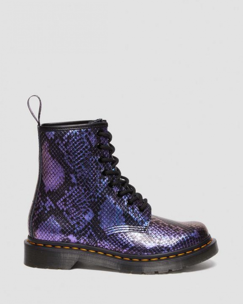 Dr Martens 1460 Snake Print Emboss Nahkaiset Pitsi Up Naisten Saappaat Mustat Monivärinen | Suomi_Dr15642