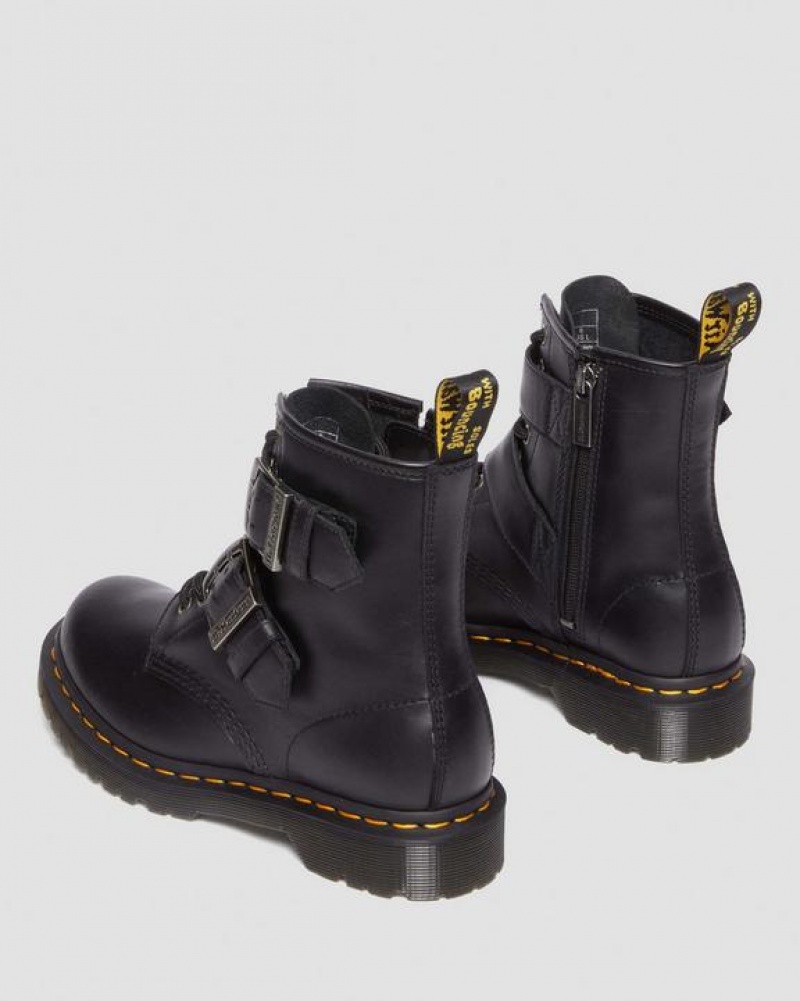 Dr Martens 1460 Solki Pull Up Nahkaiset Pitsi Up Naisten Saappaat Mustat | Suomi_Dr35178