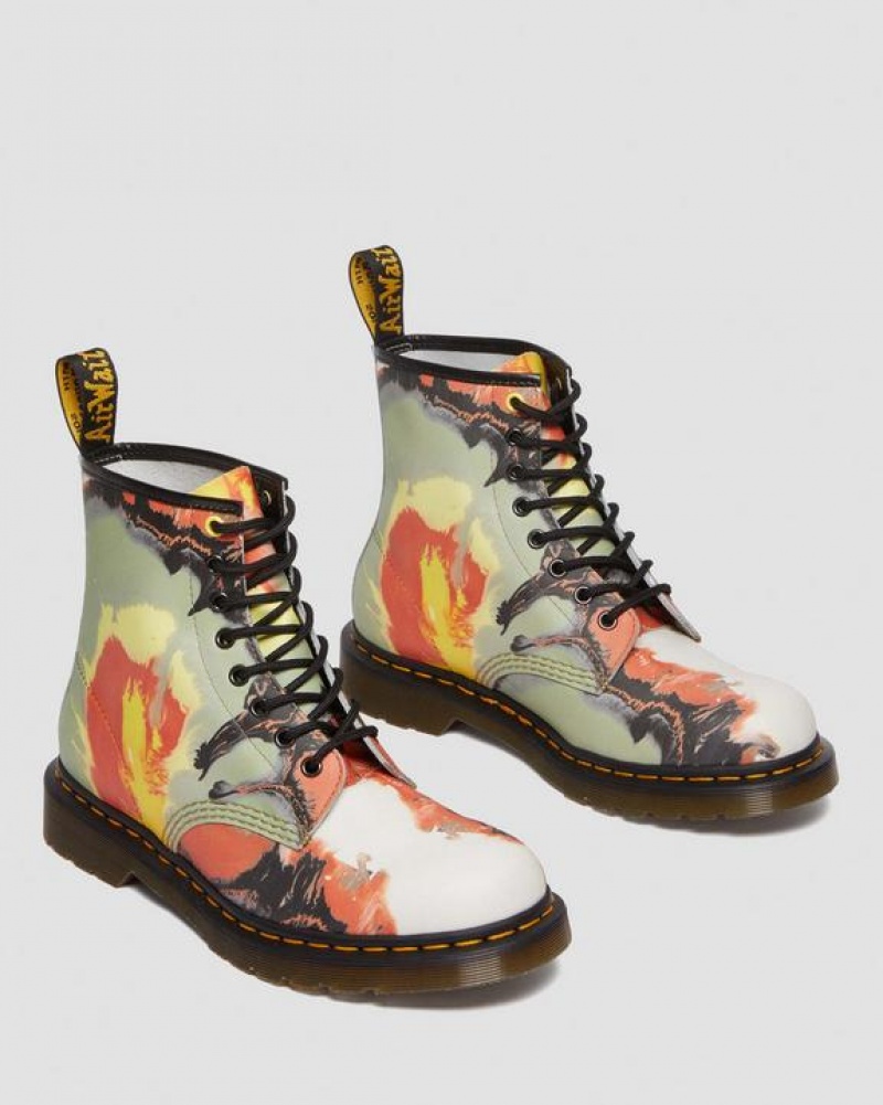 Dr Martens 1460 Tate 'Volcanic Flare' Nahkaiset Pitsi Up Naisten Saappaat Monivärinen | Suomi_Dr46536