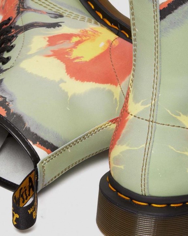 Dr Martens 1460 Tate 'Volcanic Flare' Nahkaiset Pitsi Up Naisten Saappaat Monivärinen | Suomi_Dr46536