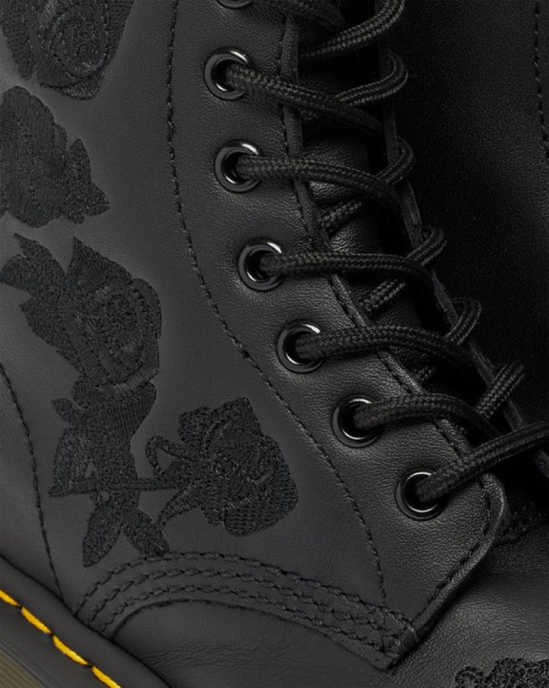 Dr Martens 1460 Vonda Mono Women's Floral Naisten Saappaat Mustat | Suomi_Dr56468