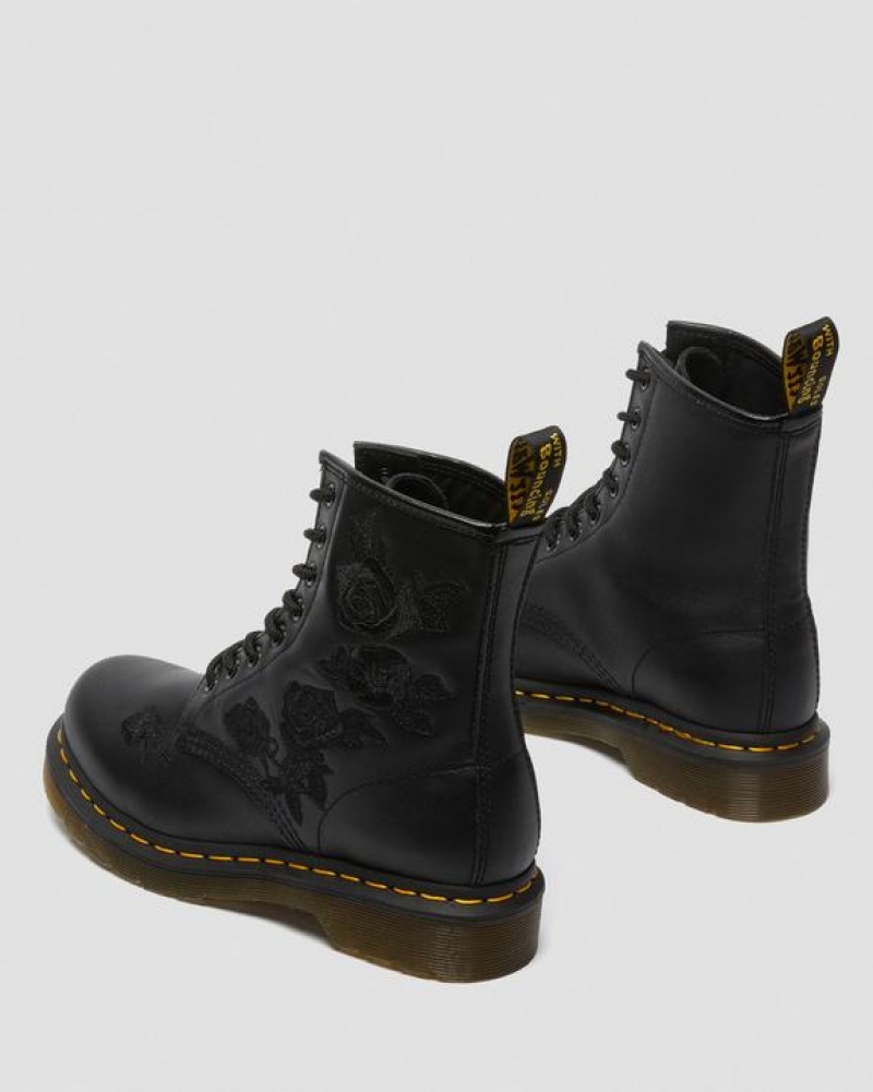 Dr Martens 1460 Vonda Mono Women's Floral Naisten Saappaat Mustat | Suomi_Dr56468