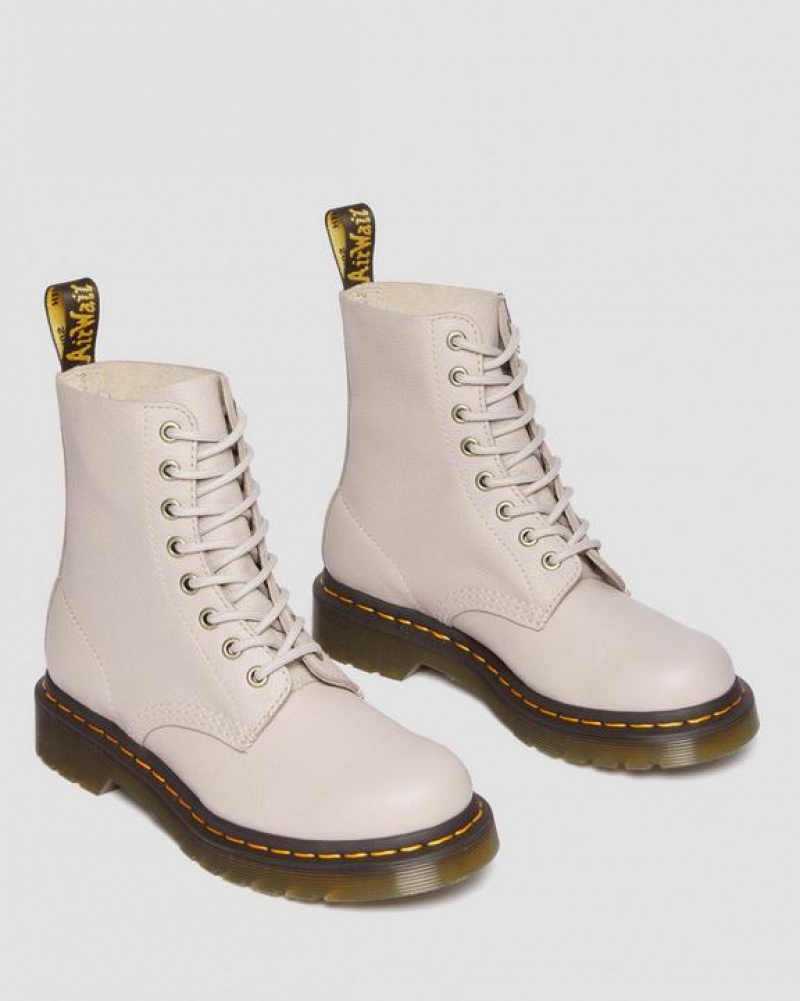 Dr Martens 1460 Women's Pascal Virginia Nahkaiset Naisten Saappaat Harmaat Ruskea | Suomi_Dr84905