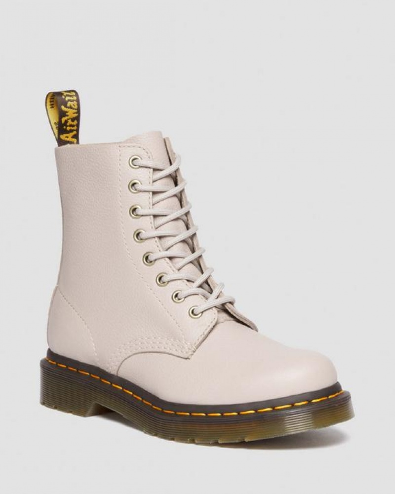 Dr Martens 1460 Women's Pascal Virginia Nahkaiset Naisten Saappaat Harmaat Ruskea | Suomi_Dr84905