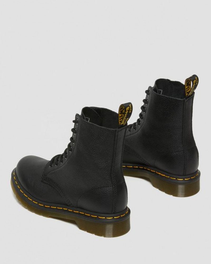 Dr Martens 1460 Women's Pascal Virginia Nahkaiset Naisten Saappaat Mustat | Suomi_Dr60117