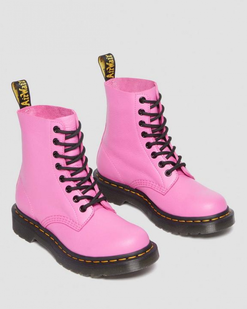 Dr Martens 1460 Women's Pascal Virginia Nahkaiset Naisten Saappaat Pinkki | Suomi_Dr25251